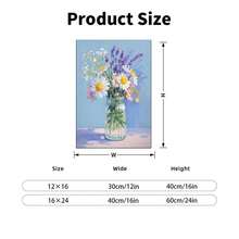1PC Wildflowers, Daisies And Lavender In Glass Jars12X16inch And 16x24inch Framed , Classic Wooden Frame, Suitable For Living Room, Bedroom, Bathroom And Other Decorations, Perfect Gifts For Christmas, Halloween And Thanksgiving - 白色 - 查看 7