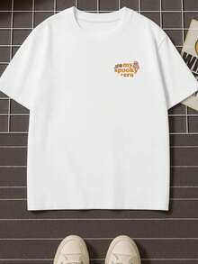 Camiseta con Estampado de Temporada Escalofriante  Tejido transpirable Ligero Corte regular Inspirado en streetwear - Comodidad todo el día - Blanco - Ver 2