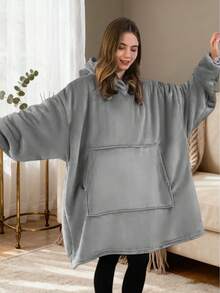 2/1pc Cozy Wearable Blanket Hoodie - Oversized Plush Sweatshirt With Sleeves And Huge Pockets, Warm Blanket For Men And Women, Perfect For The Couch Or Bed,Comfortable Flannel, A Must-Have For Halloween And Christmas, Nightgown, Warm And Cold-Proof ,Perfect For Home Decor Parties, And Christmas Gifts.Christmas Decor,Christmas,Christmas Decorations Home,Christmas Decorations Home