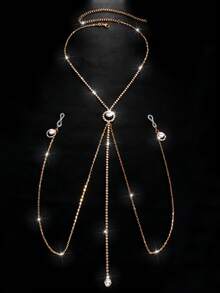 仿珍珠吊坠乳夹乳头链性感夜店装身体链配饰 - 彩色 - 查看 2