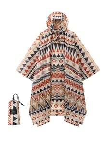 3-In-1 Multifunctional Hooded Rain Poncho For Adults With Neckline Buttons, Portable Raincoat With Pockets, Lightweight Rain Jacket For Women And Men Outdoor Activities