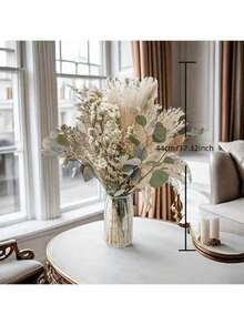 56pcs YN Hi FLOWER Boho Chic Artificial Pampas Grass Decor Set, Brown, Rustic Home & Coffee Shop Ambiance, Perfect For Weddings, Mother's Day Gift, Versatile For Christmas, Summer & Halloween, Durable Faux Plant Decor