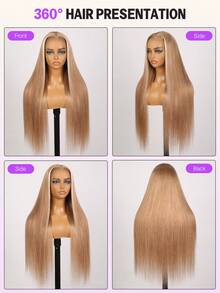 MEGALOOK 13x6 Three-Go™ Lace Front Wig, 100% Virgin Human Hair - Pre-Plucked And Trimmed, Ear To Ear Lace, Transparent Lace Frontal - Lightweight Adjustable Breathable Cap, Soft Elastic, Comfortable Wear All Day, Milk Tea Brown Ombre Wavy, Upgraded Version With Drawstring - Trendy Color - View 3