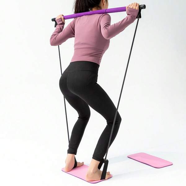 Purple Pilates Stick For Indoor Fitness
