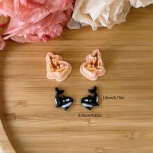 1 件/2 件迷你聚合物粘土切割器海洋主题鲨鱼、鲸鱼、蝠鲼、热带鱼、椰子树、海星、海龟、螃蟹、海豚形状耳环项链制作 - 杏色 - 查看 11