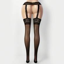 2-Piece Set, Including: Black + White Sexy Hollow Out Pantyhose, Women's Breathable Elastic Garter Stockings, Elegant Women's Garter Stockings - 黑色+白色 - 查看 3