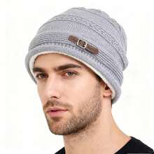 1pc Men's Solid Color Knit Beanie With Ear Flaps - Stretchy & Warm Winter Hat, Comfortable Design, Hand Washable & Lightweight, Suitable For Casual Or Formal Occasions, Available In 4 Colors, Fits All Head Sizes, Ideal Cold Weather Accessory, Fashionable & Practical