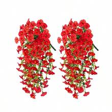 2/4 Bouquets Of Artificial Flowers - Morning Glories - Lifelike Flowers - No Maintenance Required - UV-Resistant Artificial Hanging Flowers, Artificial Lifelike Flower Plants, Suitable For All-Season Outdoor Decoration. Artificial Hanging Flowers Are Ideal For Weddings, Home, Office, Garden, Birthday, Anniversary, Festival, Halloween, Christmas Decoration. - Đơn sắc-2 - Xem 4
