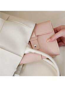 1 buc. Geantă mică de bijuterii multifuncțională ultra portabilă, geantă de depozitare pentru cercei și colier, depozitare portabilă pentru accesorii mici, cu închidere sigură pentru cadouri de damă