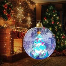 1 pieza Globo inflable LED gigante con control remoto - Árbol de Navidad de cúpula autosoportada extra grande, iluminación multicolor (16 opciones de color, control remoto) - Decoración interior/de fiesta adecuada para patio, jardín, boda, fiesta, decoración de jardín, decoración navideña, Año Nuevo, cumpleaños, boda - Plástico duradero, fácil de instalar, sistema de control remoto enchufar y reproducir, luces LED multicolor, sin uso de unicolor