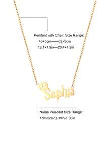 Colar Personalizado com Pingente de Abóbora, Colar com Pingente de Letra Personalizado em Aço Inoxidável, Joia de Moda Minimalista, Presente de Halloween, Natal, Aniversário - Dourado - Visão 5
