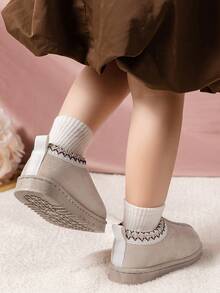 1-4岁宝宝雪地靴2025冬季婴幼儿鞋女童时尚雪地靴男童加厚保暖靴 - 米色 - 查看 3