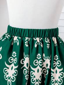 Kleine Mädchen Grünes Off-Shoulder Kleid, grünes Strickgewebe mit zarter weißer Blumen-Saum Dekoration und Schleifenakzent, vintage und verspielt, geeignet für Kinderfeste, Outdoor-Geburtstagsfeiern, Urlaub und Alltagstragen, Herbst/Winter