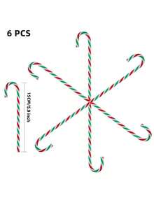 6pcs Christmas Candy Cane Decorations, Christmas Tree Ornaments, New Year Holiday Party Decorations, Party Gifts, Suitable For Christmas Crafts, Indoor And Outdoor Decorations Room Decor Home Decor Bedroom Decor Christmas Decoration Christmas Gifts Birthday Gifts Wedding Birthday Decorations Christmas Decorations Winter