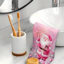 12pcs/100pcs Christmas Pink Santa Claus And Christmas Tree Pattern Dishcloths, Suitable For Restaurants, Kitchens, Bathrooms, Daily Decoration, Daily Family Party Decoration, Home Decoration, And Brightly Colored Household Items. It Can Be Given As A Gifts