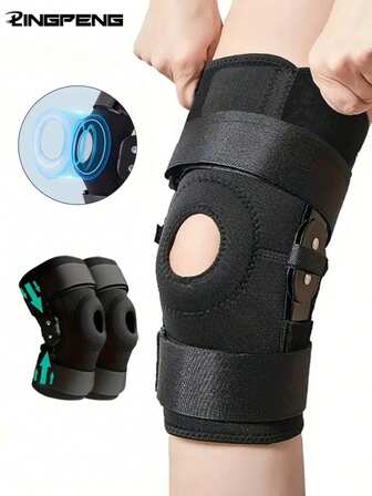 1 paire de genouillère avec charnière rotulienne, support amovible en acier à compression à ressort