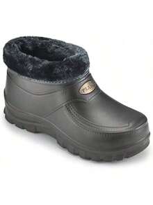 Scarpe invernali antiscivolo con fodera in pile, stivali da pioggia/neve impermeabili e corti per l'inverno - Grigio - Visualizzare 3