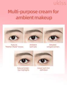 ukiss Dual-Colored Eyebrow Styling Pomade, Mousse Texture, Quick Shaping Natural Eyebrow Makeup, Nourishing, Tinted, Volumizing, Lightweight & Smooth, Long-Lasting, Quick-Drying, Waterproof & Sweat-Resistant, Eye Makeup - M02 Light Brown - View 6