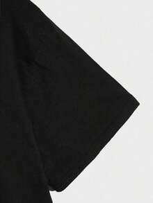 Camiseta de manga corta con estampado gráfico para hombres Manfinity Hypemode, casual, para salir, regalo para un amigo - Negro - Ver 3