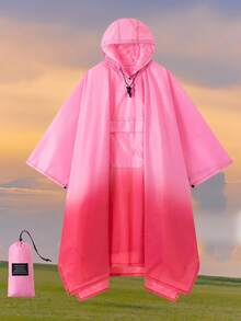 3-In-1 Multifunctional Hooded Rain Poncho For Adults With Neckline Buttons, Portable Raincoat With Pockets, Lightweight Rain Jacket For Women And Men Outdoor Activities