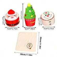Microfiber Fingertip Towels - Modern Fade Resistant, Christmas-Themed Cartoon Santa, Tree, Snowflake Designs - Woven Microfiber, Round, Super Absorbent Drying Cloth For Kitchen And Bathroom, Holiday Gift Set