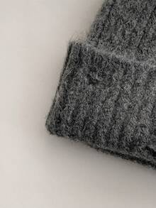 1pc Applique Distressed Knit Beanie Hat, Unisex Thick Warm Ear Protection Winter Cap, Large Head Circumference, Versatile, Windproof Cycling Knit Hat, Women Balaclava Ski Cap Winter Gear - Multicolor - View 11