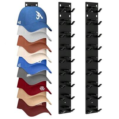 Strong Storage Hat Rack Hat Storage Box, 2 Installation Modes 2 Baseball Cap Storage - No Tools Required Adhesive Hat Rack To Organize 18 Hats, Creating A Quick Storage Solution For Closet Doors, Holiday Gifts For Friends And Family
