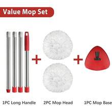Enhanced Spin Mop Replacement System - 40% Larger Cleaning Surface Microfiber Heads For 1-Tank Spin Mop Systems (White Center Design) - Trắng (Hệ thống 1 bình) - Xem 6