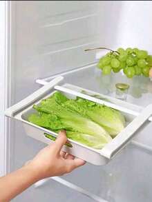 1pc Drawer-Style Refrigerator Hanging Fresh-Keeping Storage Box - For Storing Eggs, Fruits And Vegetables - Space-Saving Kitchen Accessory - White - View 5