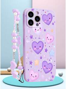 1个紫色TPU爱心图案防震手机壳和1条配套紫色爱心挂绳，兼容/安卓手机，例如17 Pro Max、16 Pro Max、A52 4G、A31 4G。 - 彩色 - 查看 5