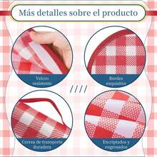 Manta de Picnic, 200 x 300 cm Manta Playa Impermeable y Resistente a la Arena, Alfombra Plegable Ligera Manta, Tapete para Playa, Picnic Blanket para al Aire Libre, Camping, Parque, Senderismo - Rojo - Ver 3