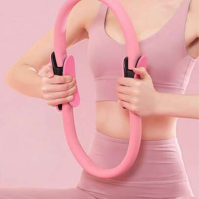 1 vòng Pilates đa năng (Vui lòng xác nhận thông số kỹ thuật giữa vòng Pilates và vòng Pilates), vòng hỗ trợ yoga thần kỳ với tay cầm bằng xốp thoải mái, thích hợp cho tập luyện đùi, tập yoga, thể dục, tập bắp chân, định hình lưng và eo, tập luyện tay.