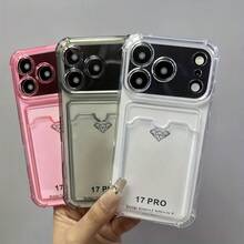 Clip-On Transparent Phone Case, Compatible With IPhone 17 Pro Max Case, 16, 15, 14, 13, 12, 17Air, PlusPro Max Series. It Can Hold 1-2 Cards, Has Anti-Slip And Shock-Absorbing Functions, And Is Durable. It Is A Autumn Phone Case Suitable As A Halloween Or Christmas Gift. - 黑色 - 查看 5