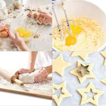5pcs/Set Star Tower Cookie Cutter Set, Christmas DIY, Sizes: 2", 2.3", 2.7", 3", 3.5", Stainless Steel Star Shaped Cookie Molds For Pastry, Cookies And Dough Cutting