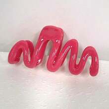 1 pieza de accesorio de cabello elegante y versátil con estampado de leopardo caramelo de onda grande de acrílico para mujer, pinza de cabello de uso diario, accesorio de cabello adecuado para usar en vacaciones y atuendos de otoño