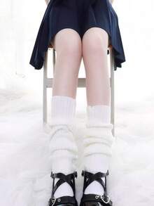 1 par de calentadores de piernas de estilo japonés de primavera/verano con diseño fluorescente y de colores, calentadores de piernas de la subcultura Harajuku Y2K, calentadores de piernas largos de Ins, elegantes, cómodos, suaves, casuales, adecuados para uso diario, fiesta y vacaciones - Multicolor - Ver 6