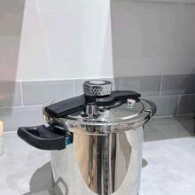 8-Litre Pressure Cooker Pot – Heavy Duty Stainless Steel Kitchen Pan, Multi-Coloured, Ideal For Stew, Soup & Rice - Default - View 3