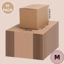 30 paquete de cajas de cartón, caja de embalaje de cartón corrugado pequeña para envíos, caja de embalaje para regalo sorpresa, caja de almacenamiento personal, caja de embalaje para pequeños negocios, color marrón - Multicolor - Ver 12