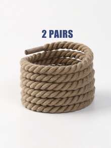 2 Pairs Casual Sneaker Replacement Braided Shoelaces, Fashion Versatile Solid Color Round Twisted Rope Laces, Personalized Stylish Shoe Accessories