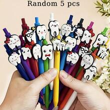 1/5/10/20pcs Retractable Ballpoint Pens - Medium Tip - Fun Dental And Nurse Designs - Durable Plastic Material - Adult Novelty Stationery, Birthday Party Favors, Office Supplies, Dental/Dentist/Dental Gifts, Funny Pens, School Supplies, Writing Pens, Ballpoint Pens, School Pens - 彩色 - 查看 13