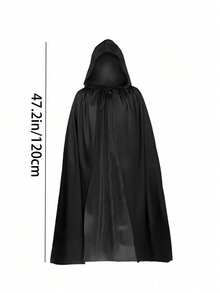 1件万圣节连帽斗篷，女巫角色扮演配饰，化装舞会服装，万圣节装饰用品，家庭庆祝活动装饰，适合女巫、恶魔、吸血鬼和精灵服装，角色扮演，表演道具，理想的礼物选择，圣诞节服装 - 紅色 - 查看 7