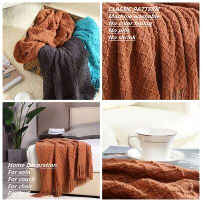 - Manta tejida de 50x 60 pulgadas gris oscuro