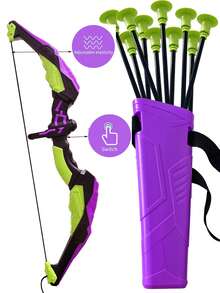 儿童弓箭套装 - 射箭玩具套装 - 含吸盘箭、靶子和箭筒，适合男孩女孩的室内外玩具，万圣节、感恩节和圣诞节儿童礼物