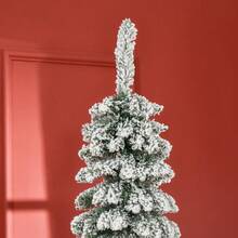 Artificial Christmas Tree, Snow-Covered, Slim Design, Fire-Resistant, 210, Green/White - 1 - View 7