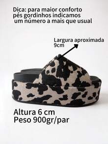 Women's  Slide Platform Clog - COW PRINT - 黑色 - 查看 2