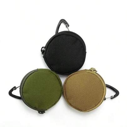 MOLLE Sports Outdoor Tactical Headphone Pouch Hanging Pouch Key Pouch Mini Round Coin Purse For Men Money Wallet Mini Wallet Purse Wallet Travel Wallet Coin Wallet Small Wallet
