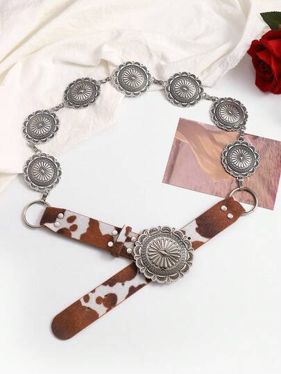 New PU + Metal Accessory Combination Belt, Fashionable Sexy Lady Style Waist Decor