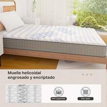 Colchón en Caja Individual Espuma de Alta Densidad Memory Foam Adaptable y Suave Firmeza Justa Color Gris 100x190x22 cm - Gris Oscuro - Ver 8
