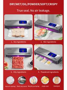 可充电自动真空封口机 - 迷你家用食品保鲜密封机电池容量 2000mAh - 黑色 - 查看 8