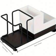 1pc Metal Coffee Station Organizer Rack, Multifunctional Desktop Coffee Cup Holder With Tea Bag Dispenser, Sturdy Space-Saving Design Mug Rack, Perfect For Bars And Counters, Convenient Access Design, Coffee Bar Accessory, 10oz Disposable Coffee Paper Cup Holder With Straw, Tea Bag And Coffee Packet Organizer - Multicolor - View 3